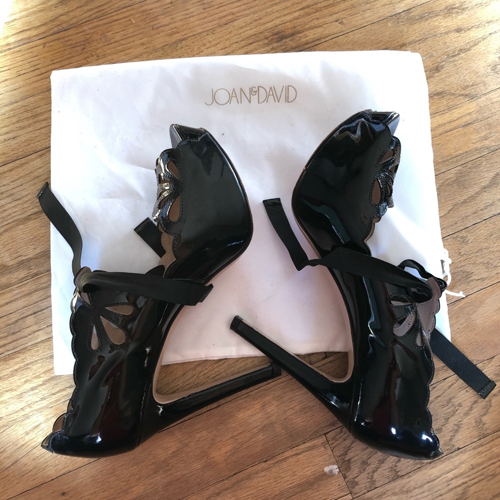 Black Patent Leather Peeptoe Platforms